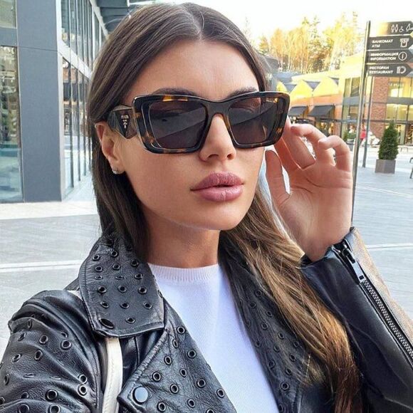NEW PRADA PR08YS 01V8C1 BROWN SUNGLASSES - Picture 1 of 13